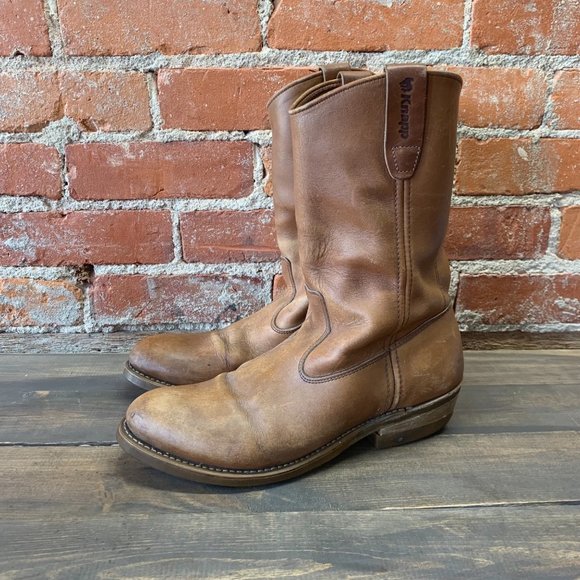 Knapp Other - Vintage Knapp 368 Steel Toe Work Boots Safety Tan Vibram Sole Men's